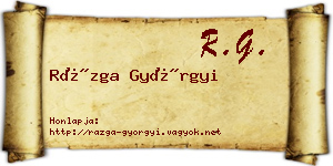 Rázga Györgyi névjegykártya